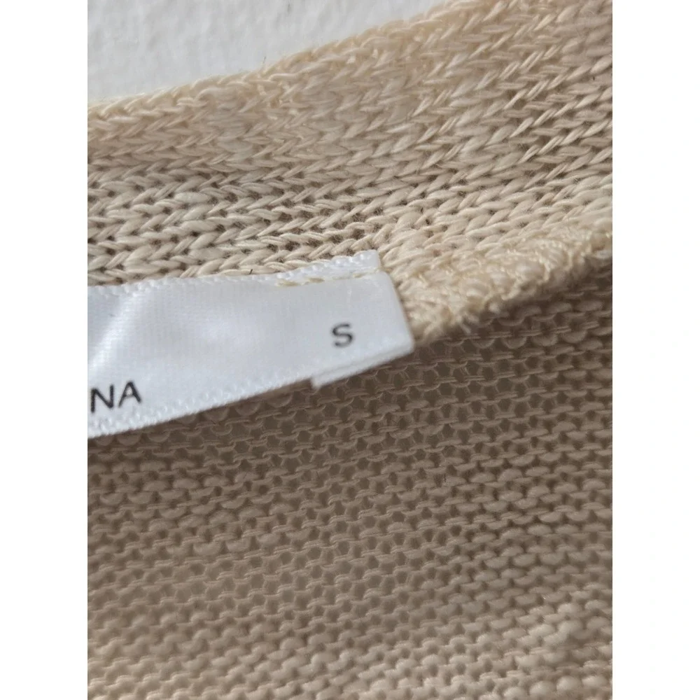 HOTTOUCH Women's Beige Knit Short Sleeve Open Front Cardigan‎ Sweater Size S